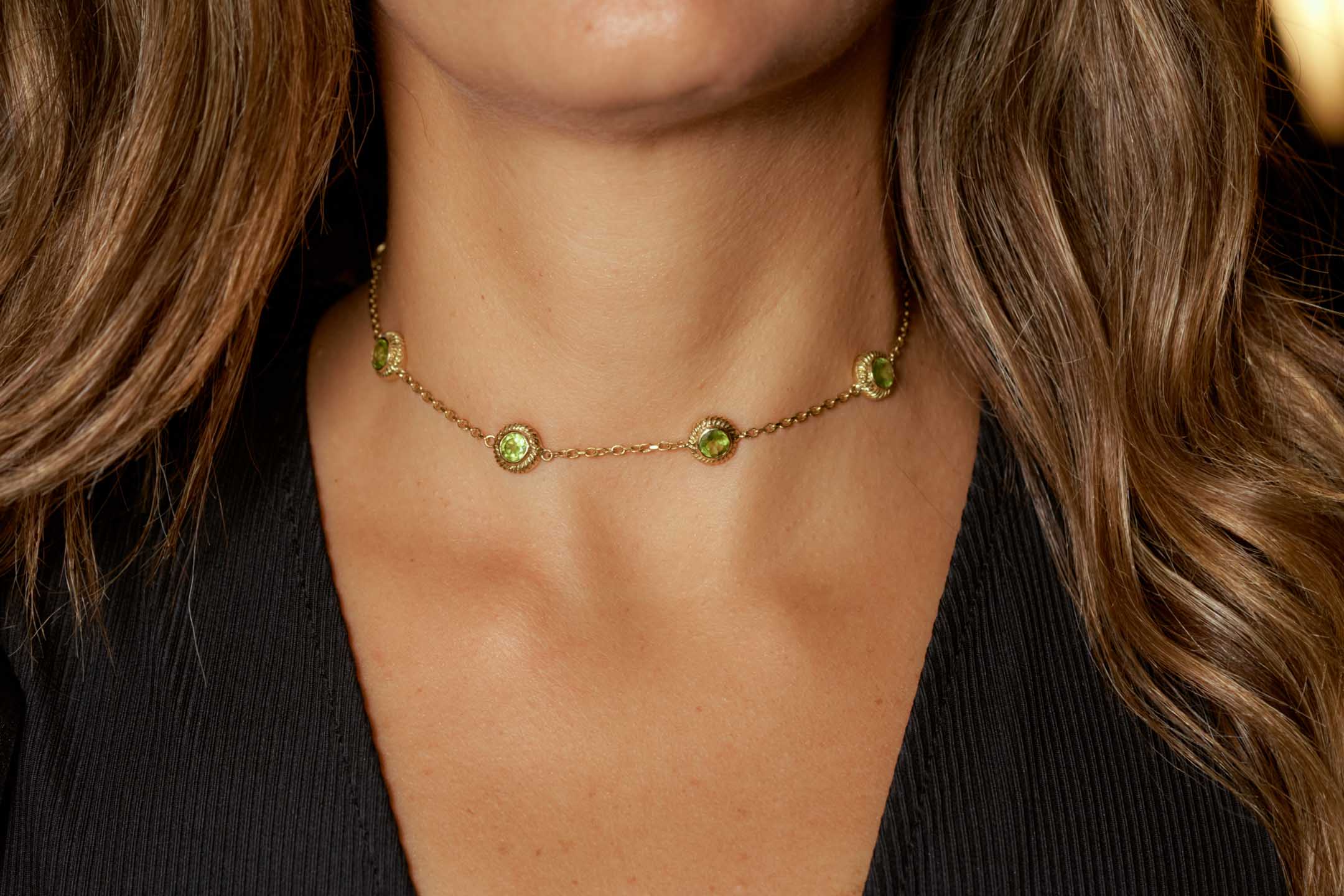 Peridot Studs Vintage Choker Jewelry with a story