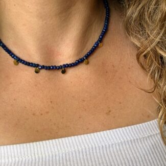 Blue Rhythm Gold Coins Choker