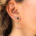 Medium Italian 3 Semi Precious Stones Earrings