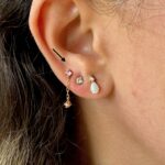 Rose Quartz + Diamond Piercing