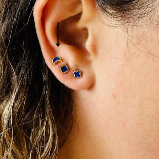 Crescent Lapis Piercing (One Side)