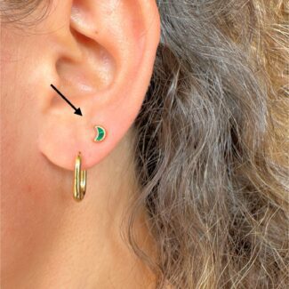 Crescent Malachite Piercing (One Side)