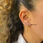 Aquamarine Princess Stud with Dangling Chains