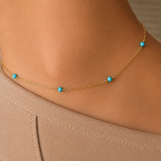 Five-Turquoise Elegance Anklet