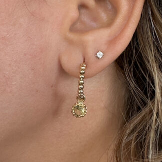 Green Tourmaline Bubbly Half Hoop (1 side)