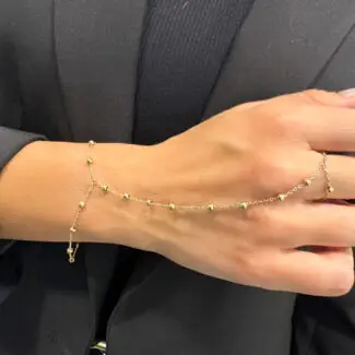Gold Beads Embrace Hand Bracelet
