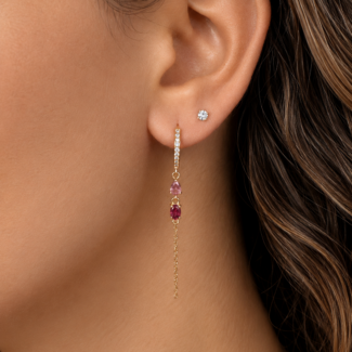 Blush Diamond Drop Piercing