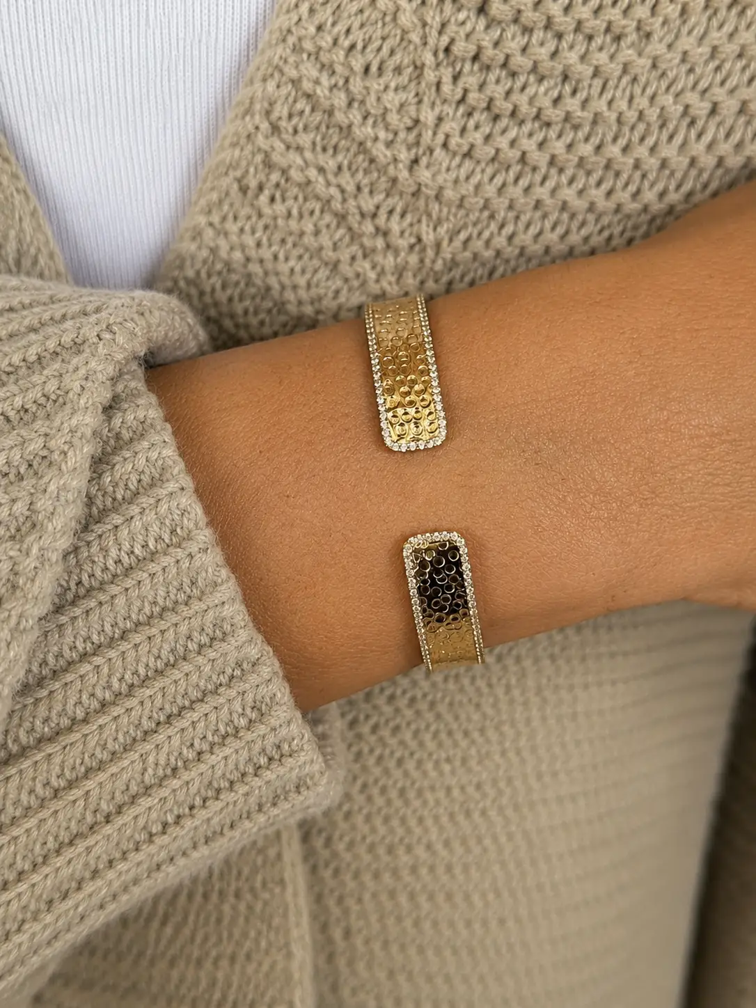Open Hammered Bangle