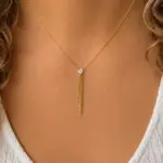 Minimal Diamond Stud Dangles Necklace