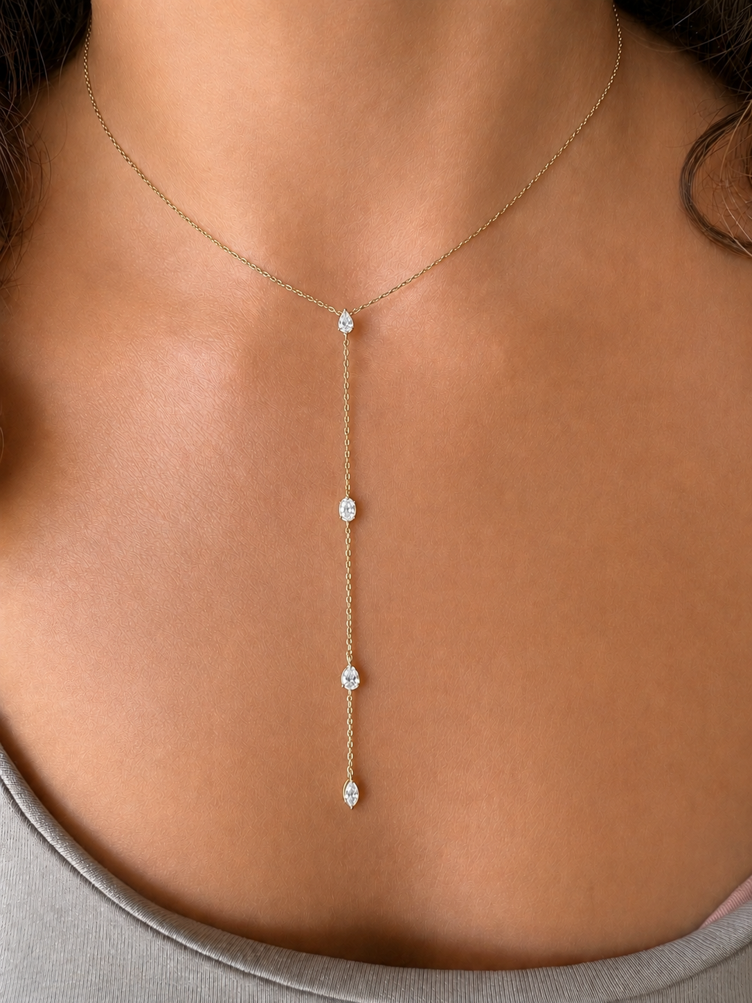 Three Diamond Cuts Y-Lariat